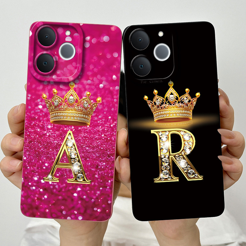 สําหรับRealmeหมายเหตุ70 70Tแฟชั่นตัวอักษรเริ่มต้นคู่เคสโทรศัพท์Realme Note70 Note70T 4Gซิลิโคนอ่อนนุ่มTPUเลนส์ป้องกันกรณี