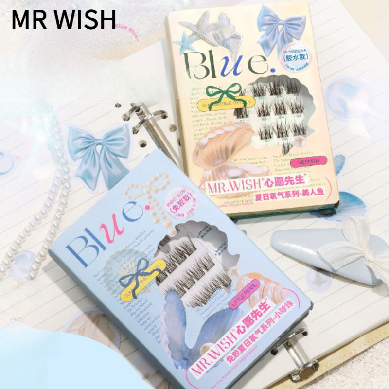 MR WISH ขนตาปลอม heart WISH 生 假เชฟ 小珠子 กราฟต์กาวฟรี Mermaid Little Pearl ขนตาปลอม Lazy Grafted ขนตาป