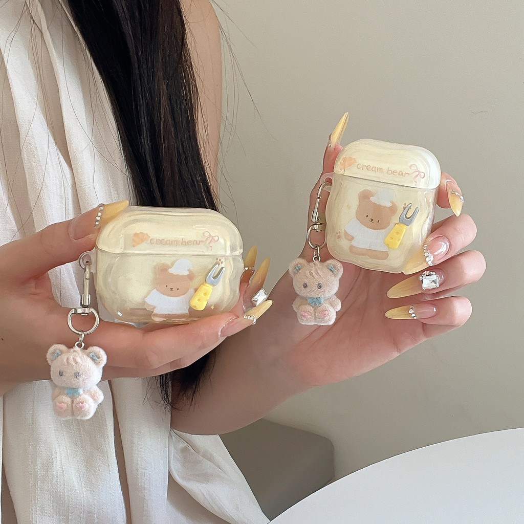 สําหรับ AirPods 4 กรณีน่ารักการ์ตูนขนมหมี AirPods 1/2 AirPods pro 2 AirPods 3 หูฟังไร้สายบลูทูธกรณีป