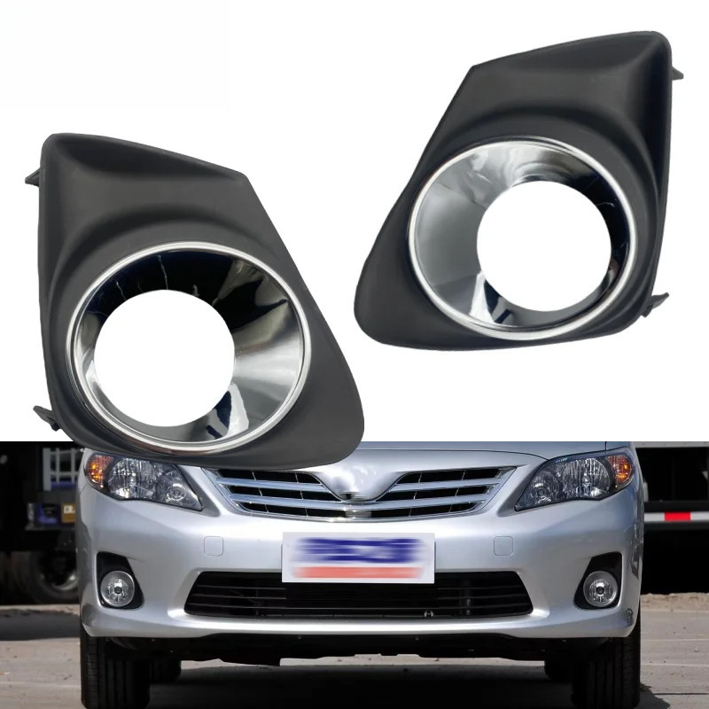 AAUTO 1 คู่ Chrome หมอกสําหรับ Toyota Corolla 2011 2012 2013 หมอกโคมไฟ Grille Cover หมอกไฟฝาครอบ Bez