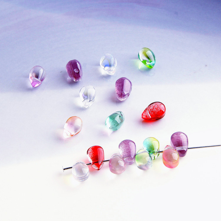 เช็กหยดน้ำนางเงือกน้ำตาเรซิ่นลูกปัดต่างหูเครื่องประดับ DIY มือสร้อยคออุปกรณ์4MOA