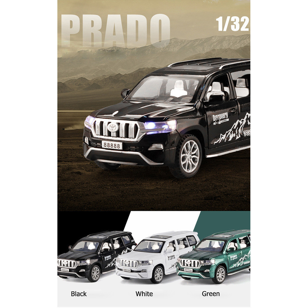 รถของเล่น Toyota Prado 1/32 โมเดล รถ มีไฟมีเสียง ประตูเปิดได้ - รูปที่ 5