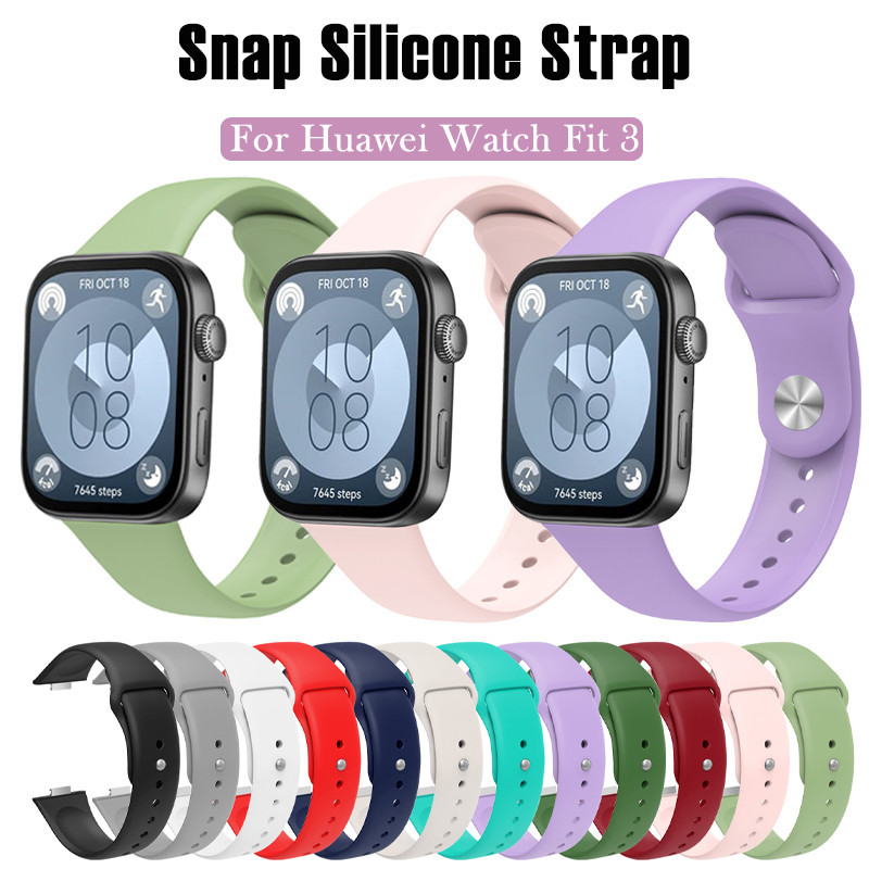 Snap สายซิลิโคนสําหรับ Huawei นาฬิกา Fit 4 4Pro 3 สายคล้องคอย้อนกลับหัวเข็มขัดสายรัดข้อมือสําหรับ Huawei นาฬิกา Fit4 Pro Fit3 สมาร์ทนาฬิกาเปลี่ยนสาย