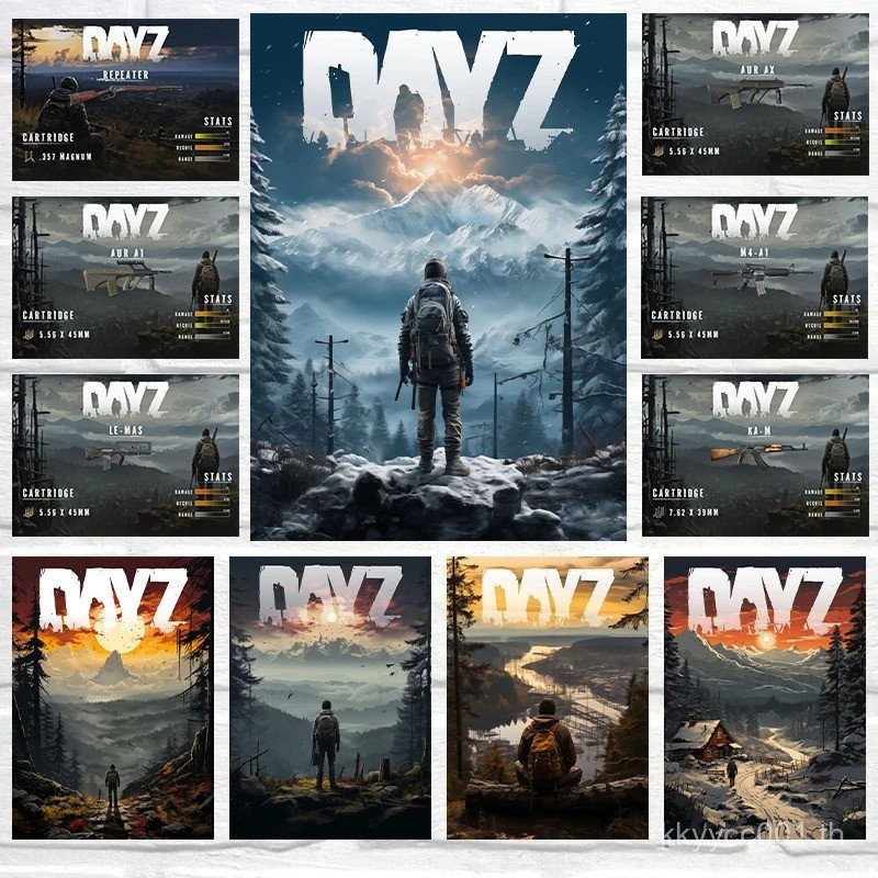 Dayz Gaming โปสเตอร์อาวุธใน Dayz งานศิลปะโปสเตอร์ผ้าใบภาพวาดสําหรับ Gaming Room Internet Bar Wall Ar