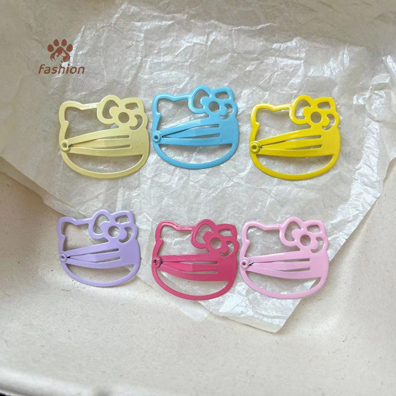 [แฟชั่น] 5pcs Sanrio Anime Kawaii Hello Kitty Cat BB กิ๊บติดผมหวานน่ารักคลิปด้านข้างเด็กผู้หญิงอุปกรณ์เสริมผม Bangs คลิปผมหัก {TH}