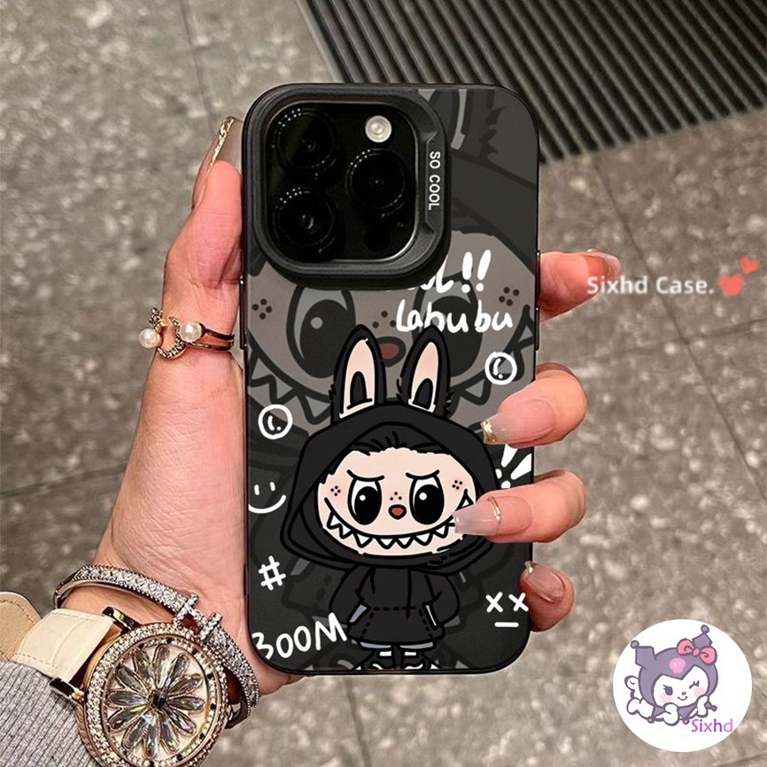ส่งจากไทย ภาพวาดการ์ตูน labubu เคส IPhone 15 16 14 11 13 Pro Max XR พสัส13 12 Pro 7 8 Plus SE X Xs Max Hard Case
