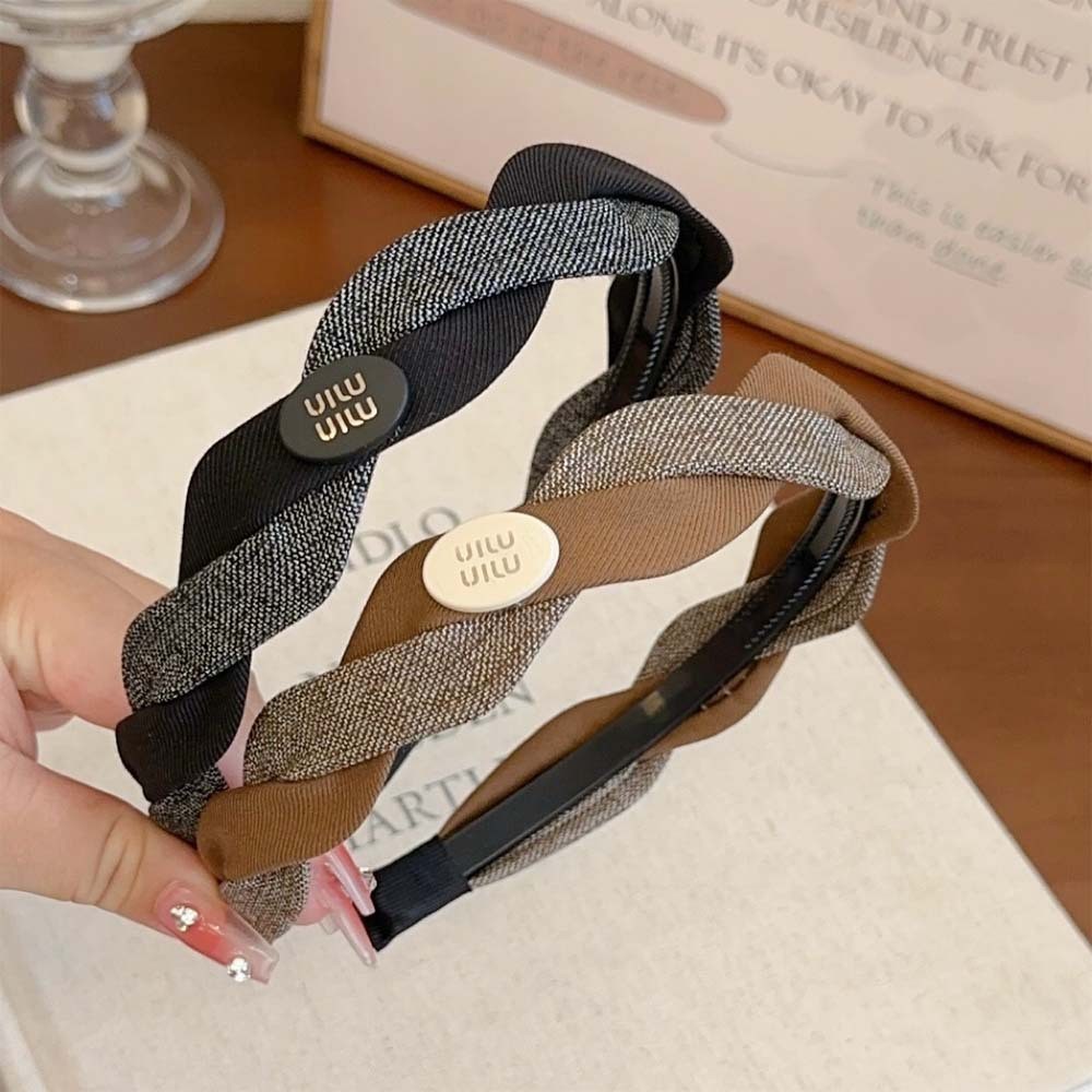 Cross สี ins High-End Feeling Merad Braid แถบคาดศีรษะแฟชั่น Twist นูนแถบคาดศีรษะ Classy Hairpin Headwear ผู้หญิง
