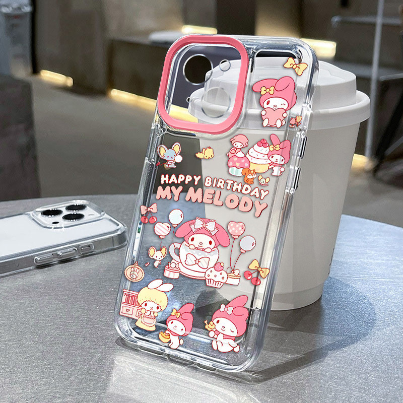 วันเกิด PartyCasing Melody ใช้งานร่วมกับสําหรับ IPhone Case 15 14 13 12 11 Pro Max SE 2020 X XR XSMAX 8 7 Ip 6S 6 Plus คู่ชุดน่ารักตลกซิลิโคนกันกระแทกเคสโทรศัพท์