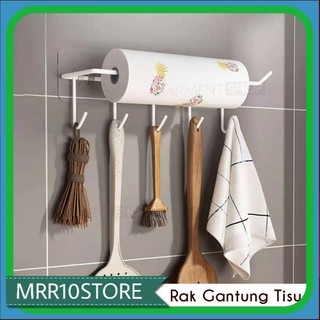 Tempat Tisu Dapur Gulung Gantung Gantungan Tissue Paper Roll Tempel Dinding Tanpa Bor Dengan Perekat