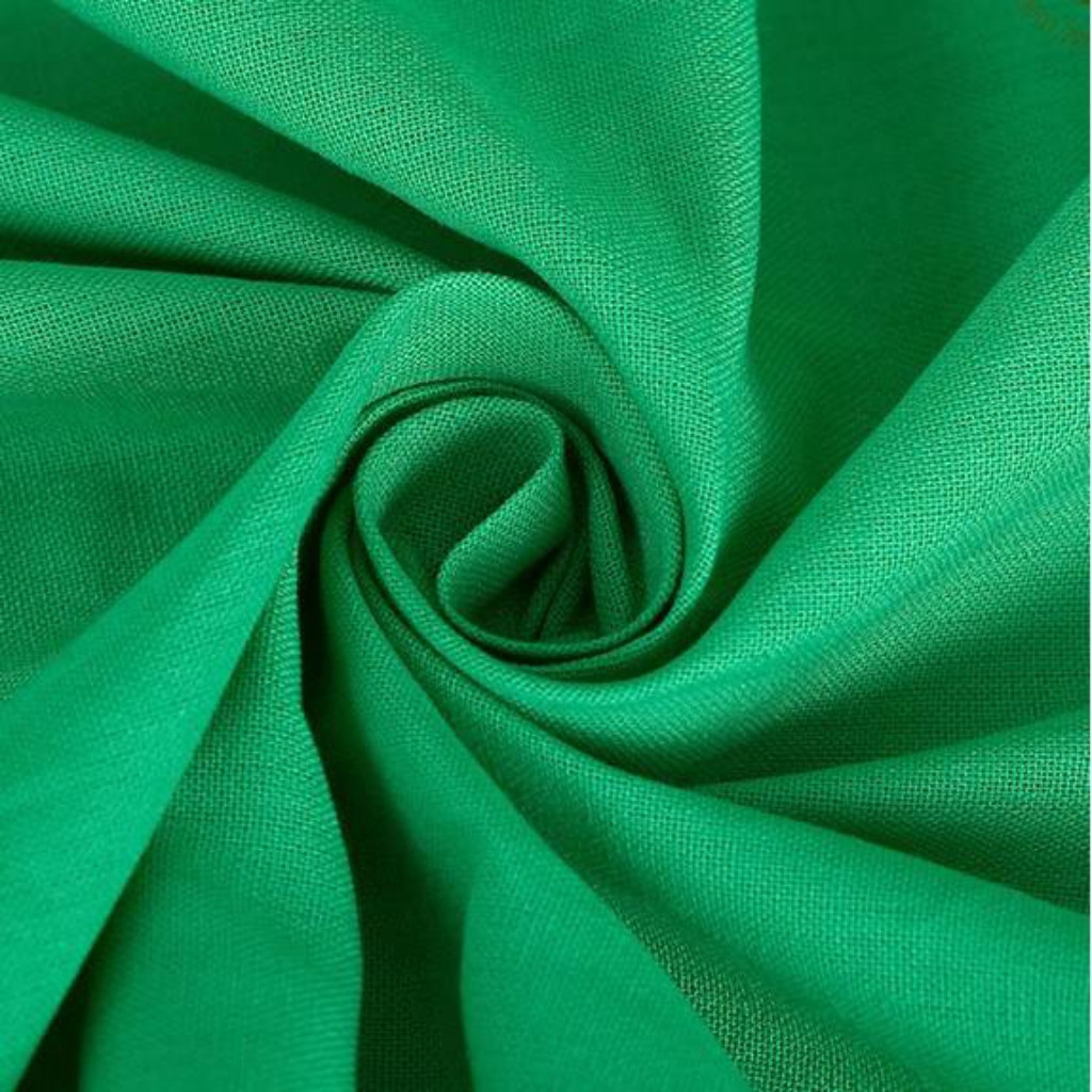 ผ้าฉาก green screen สีเขียว มีหลายขนาด 3x2 3x4 3x6 Cotton เนื้อผ้าทิ้งตัว ยับยาก  ฉากเขียวกรีนสกรีน