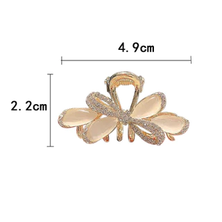โบว์โอปอล Rhinestone ระดับไฮเอนด์ประณีตผมครึ่งผูกผมอารมณ์ Elegant G