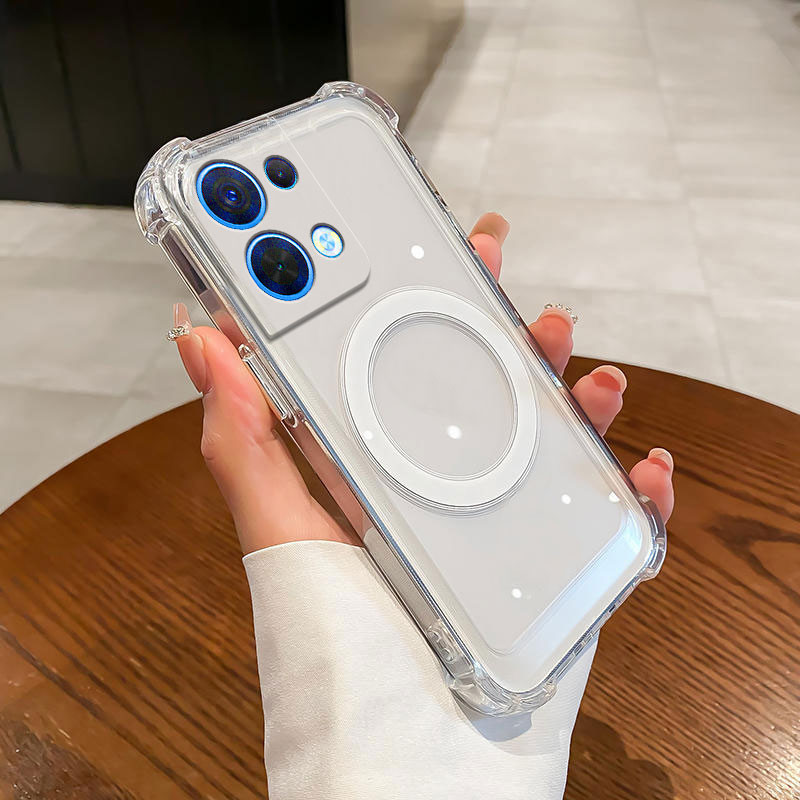 เคสสําหรับ oppo reno 8 4g reno 8 5g reno 8 pro สี่มุม anti drop แม่เหล็กดูดฟังก์ชั่นโทรศัพท์ soft case กันน้ําและกันกระแทก