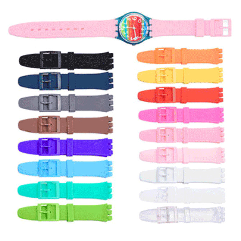 SWATCH ยางซิลิโคนนาฬิกาสําหรับ ตัวอย่าง สายนาฬิกา12มิลลิเมตร16มิลลิเมตร17มิลลิเมตร19มิลลิเมตร20มิลลิเมตรสร้อยข้อมือ ใช่404 เซอร์103 อิลส์195นุ่มที่มีสีสันสายรัดข้อมือสายนาฬิกาข้อมือกีฬากั