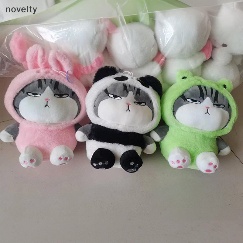 Nly น่ารักการ์ตูน Plush ลูกแมวสัตว์ Cross Dressing หมวกตุ๊กตาของเล่นจี้พวงกุญแจกระเป๋าเป้สะพายหลังเครื่องประดับของขวัญ N