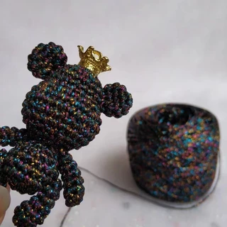50g Fine Gold Silver Metallic เส้นด้าย Sparkly โครเชต์ Metallized Threads เส้นด้ายสําหรับมือถักกระเป๋าตุ๊กตา DIY เย็บปักถักร้อย
