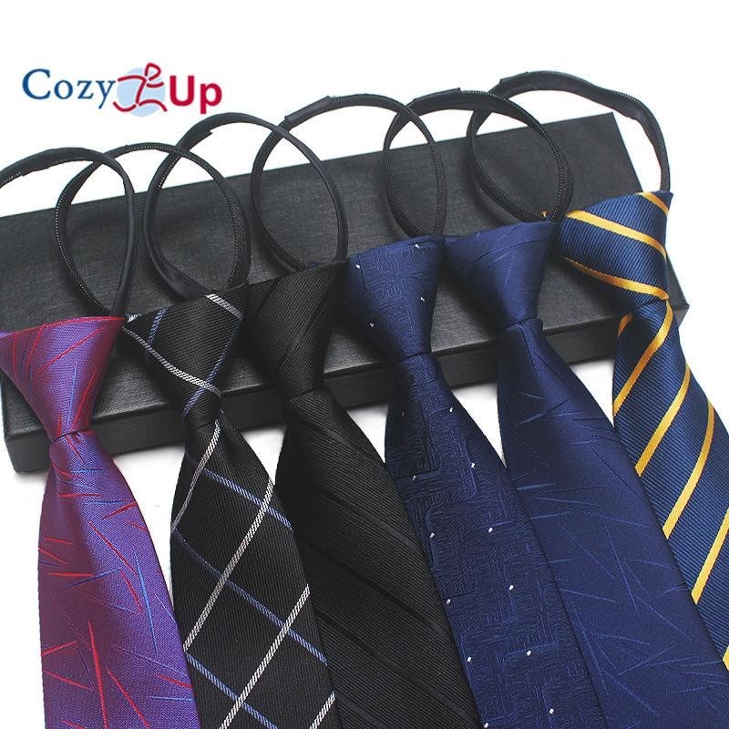 Cozy Up 1 ชิ้น 7 ซม./2.75 นิ้ว Easy Pull Lazy Stripe Tie สะดวก Tie สําหรับผู้ชายผู้หญิง