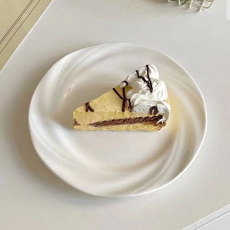 【พร้อมส่ง】จานใบหยก จานอาหารตะวันต เค้กของว่างจานผลไม้ Snack Cakes