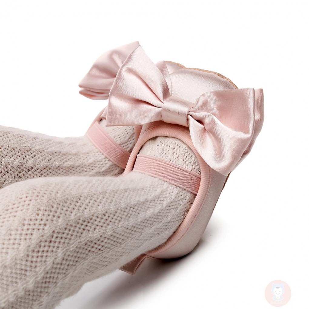 Laa6-ทารกเด็กทารกน่ารักbig Bowknot Soft Soleรองเท้าแบนPrewalkerรองเท้ากันลื่น