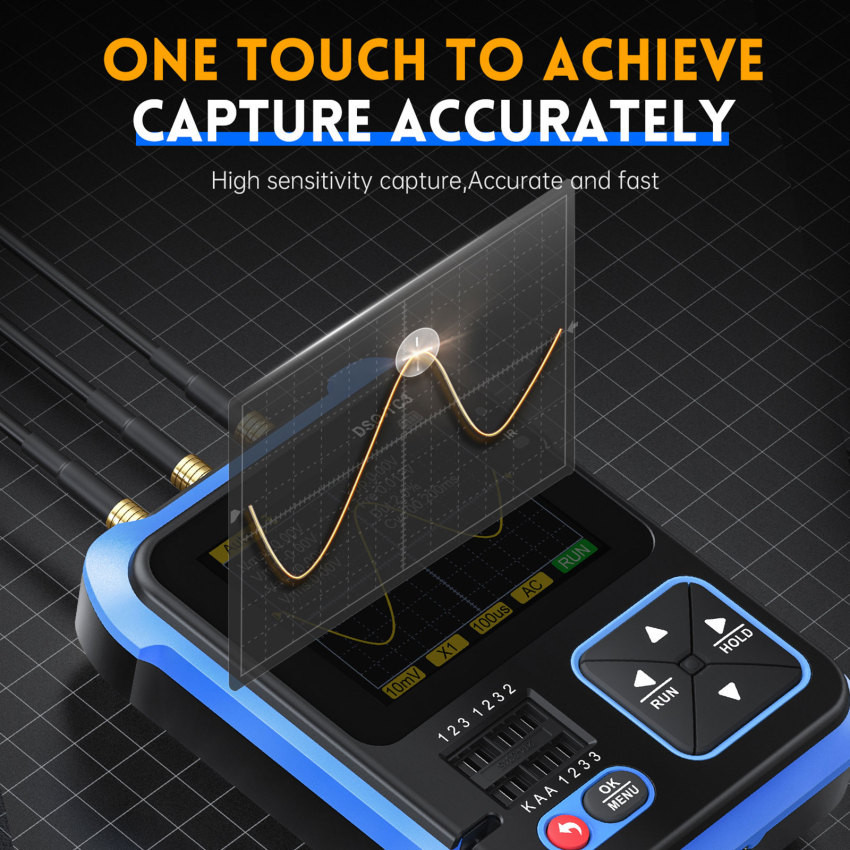 เครื่องทดสอบสัญญาณออสซิลโลสโคป FNIRSI DSO-TC3 3ใน1 มัลติฟังก์ชัน จอ TFT 2.4นิ้ว 、เครื่องทดสอบสัญญาณดิจิตอล 3ใน1 สำหรับอิเล็กทรอนิกส์ จอแสดงผล TFT พร้อมแบตเตอรี่ - รูปที่ 4