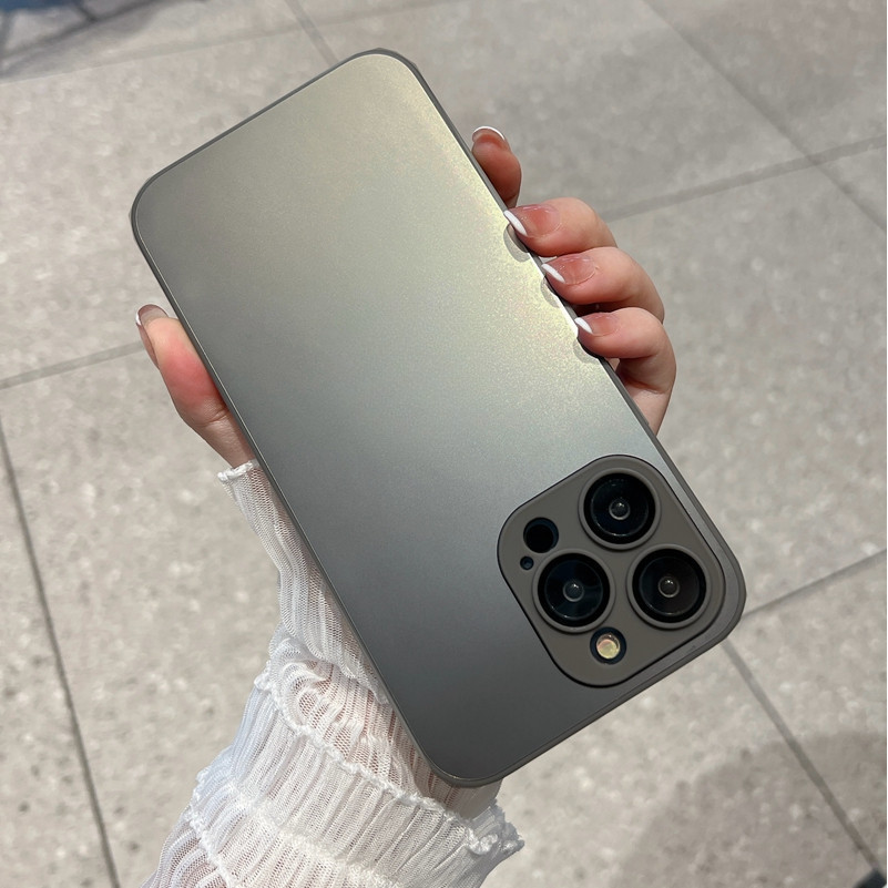 หรูหราไทเทเนียมโทรศัพท ์ เดิมซิลิโคนอ ่ อนนุ ่ มขอบ HP สําหรับ iP iPhone 11 12 13 14 15 + Plus Pro Max โลโก ้ Casing