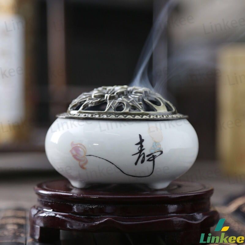 Linkee กระถางธูปเซรามิก ที่วางกำยาน minimal เซรามิค วัสดุคุณภาพทนร้อนได้ดี incense burner