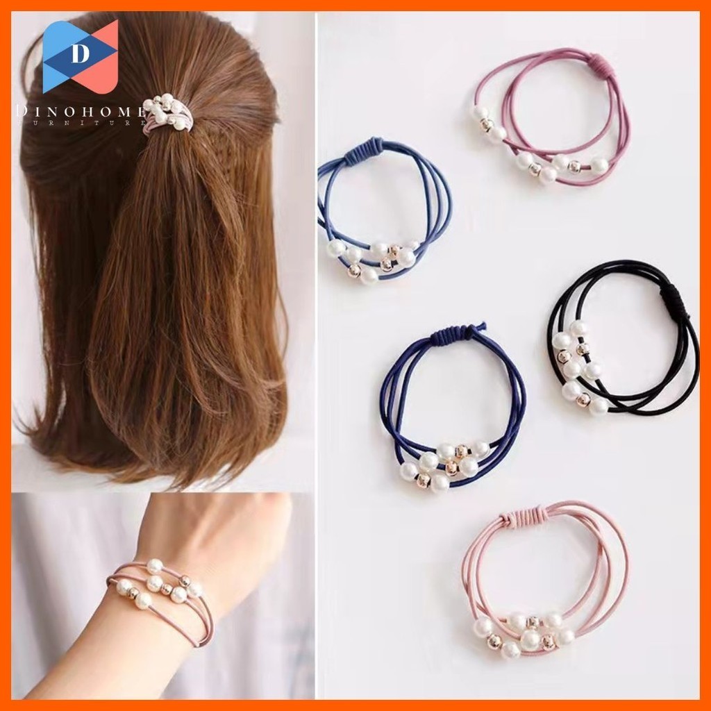 ⭐️ขายปลีก/ส่ง⭐️หนังยางเกาหลี ไข่มุก (ขายเป็นเส้น) สไตล์เกาหลี #M-0004