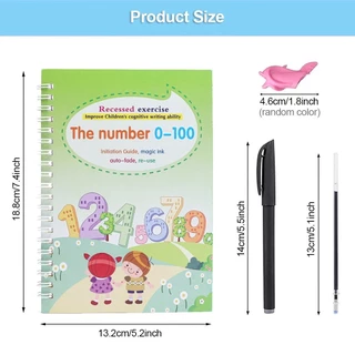 GeeToy คัดลอกหนังสือ 4 ใน 1 หนังสือฝึกนํามาใช้ใหม่ฟรีเช็ดหนังสือการเรียนรู้ด้วยปากกาของเล่นเพื่อการศึกษาสําหรับเด็ก