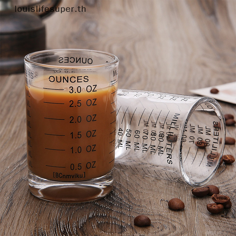 Lls 90/120ml แก้วทนความร้อนวัดถ้วยนม Jigger แก้วออนซ์ถ้วยสําหรับ Espresso กาแฟ Barista อุปกรณ์เสริมร้อน