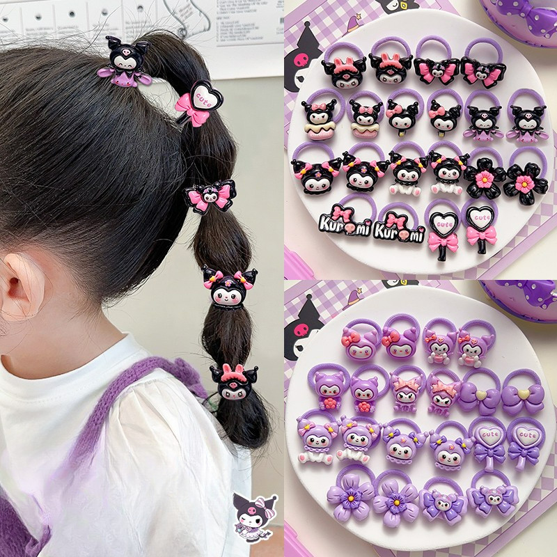 10 ชิ้น Cartton Barrette Mini เชือกผมอุปกรณ์เสริมผมยางสําหรับเด็กเด็ก