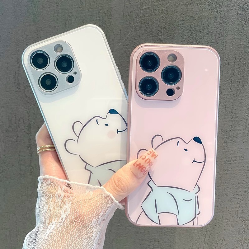 มองขึ้นวินนี่เดอะพูห์ Apple 15 เคสโทรศัพท์แก้ว 14plus 13pro 12mini 11promax 7 8plus xsmax