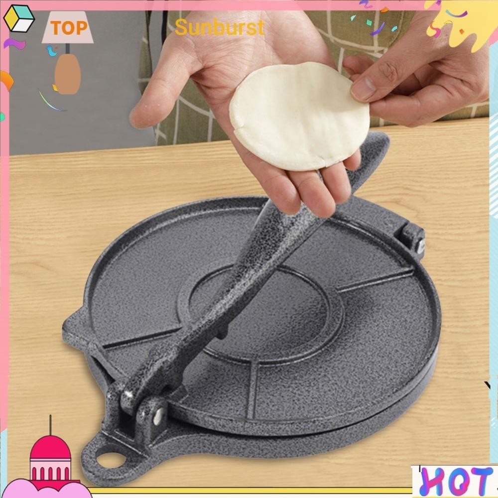 Tortilla Press DIY Dough Non-Stick Press Maker สําหรับพายพิซซ่าข้าวโพด (20 ซม.) [Sunburst11.th]