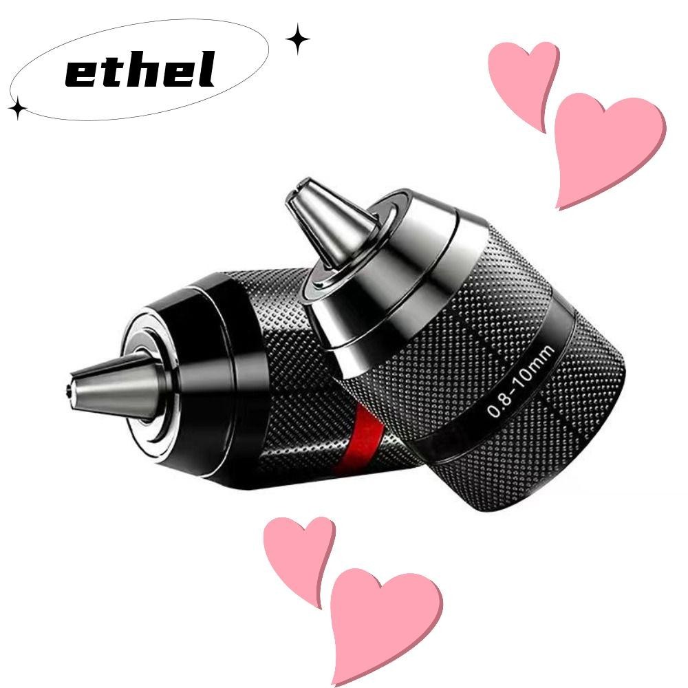 Ethel1 Self Locking Metal Chuck Drill, Self Locking High Speed Steel Quick Change Conversion, 10 มม. 13 มม. อะแดปเตอร์ประแจสีดํา