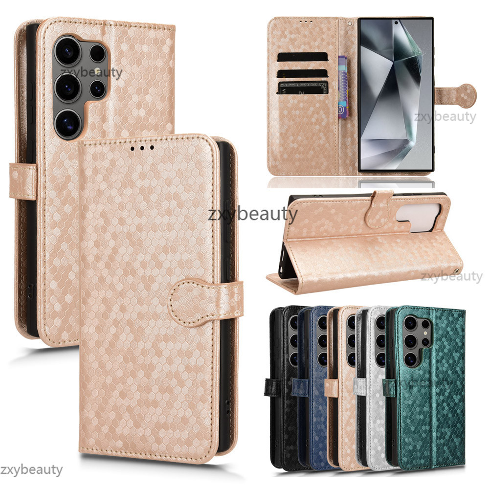 SAMSUNG สําหรับsamsung Galaxy S24 S23 S22 S21 Ultra Plus FE 2024 5Gโทรศัพท์กรณีหนังช่องใส่การ์ดกระเป๋าสตางค์แม่เหล็กสําหรับS24Ultra S23Ultra S22Ultra S23FE S24FEผู้ถือกลับกรณี