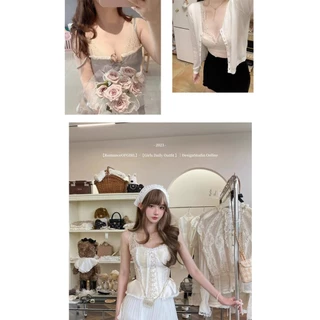 ใหม่ ชุดชั้นใน ความหรูหราสูง ผ้าลูกไม้ เซ็กซี่ ขนาดเล็ก สไตล์ฝรั่งเศส เรโทร สําหรับผู้หญิง