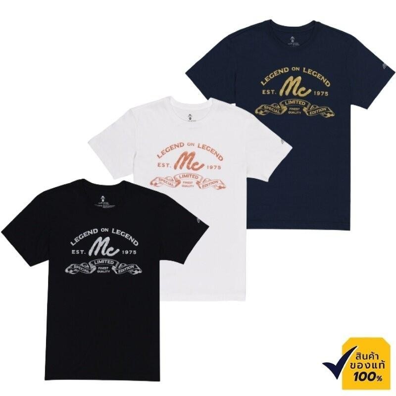 ผ้าฝ้าย 100% ย้อนยุคMc JEANS เสื้อยืดแขนสั้น Logo-T เสื้อยืด แม็ค แท้ ผ้าคอตตอน ทอไร้ตะเข็บข้าง เนื้อผ้าบางเบา แห้งไว