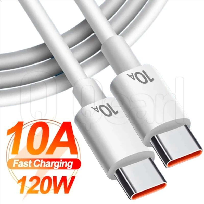 120w 10A Dual Type C สายชาร์จเร็ว - 25 ซม./1 ม./1.5 ม./2 ม./3 ม. - สายถ่ายโอนข้อมูล - สายเคเบิลข้อมูลความเร็วสูงสากล - อุปกรณ์เสริมโทรศัพท์มือถือ