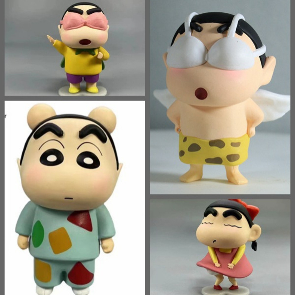 Creative ตลก Crayon Shin-chan ตุ๊กตาของเล่นตุ๊กตา Angel Pigtails รูปเครื่องประดับ