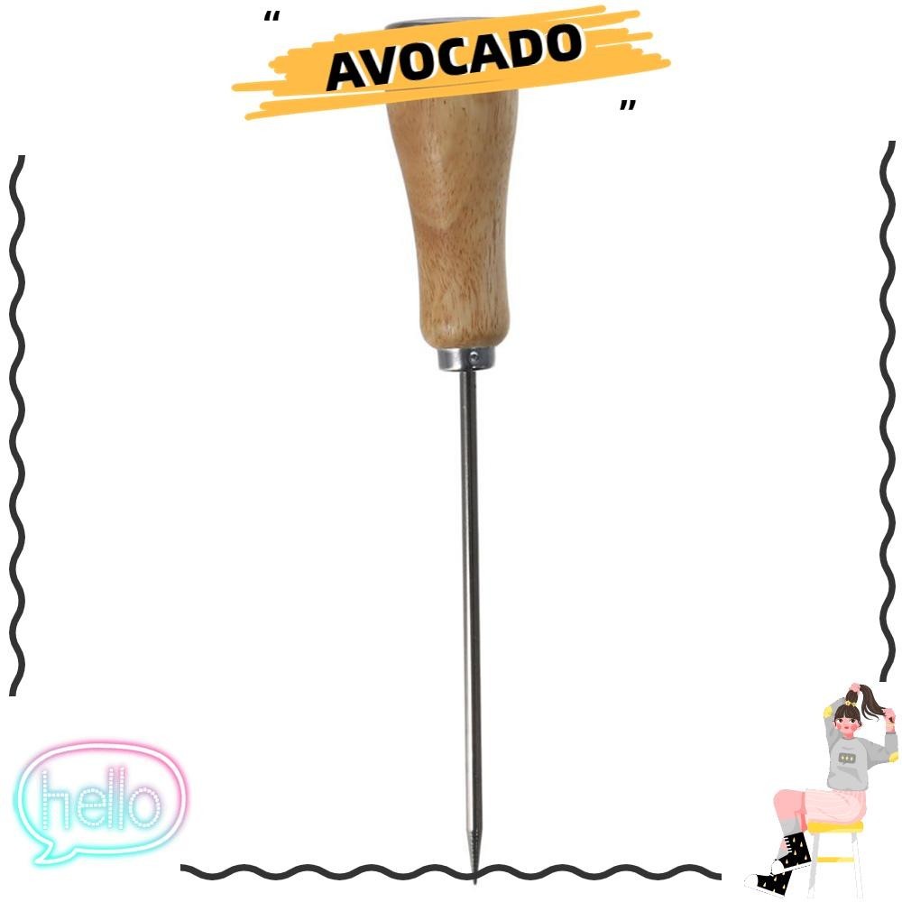 Avocar Ice Pick, Ice Breaking Wood Handle Ice Cone, ทนทาน Deicing Sharp ส้อมเดี่ยว Ice Pick Crusher ห้องครัว