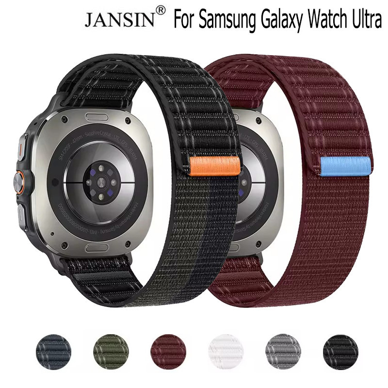 สายรัดไนลอนสําหรับ Samsung Galaxy Watch 7 Ultra 47 มม. ห่วงกีฬาสร้อยข้อมือแบบปรับได้สายรัดข้อมือสําหรับ Galaxy Watch Ultra Band