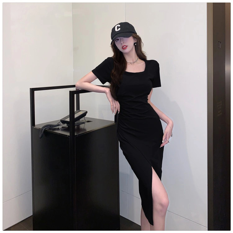 เดรสออกงาน ยาว เรียบหรู น่ารัก ไปทะเล ผู้หญิง เกาหลี ทํางาน เดรสแฟชั่น