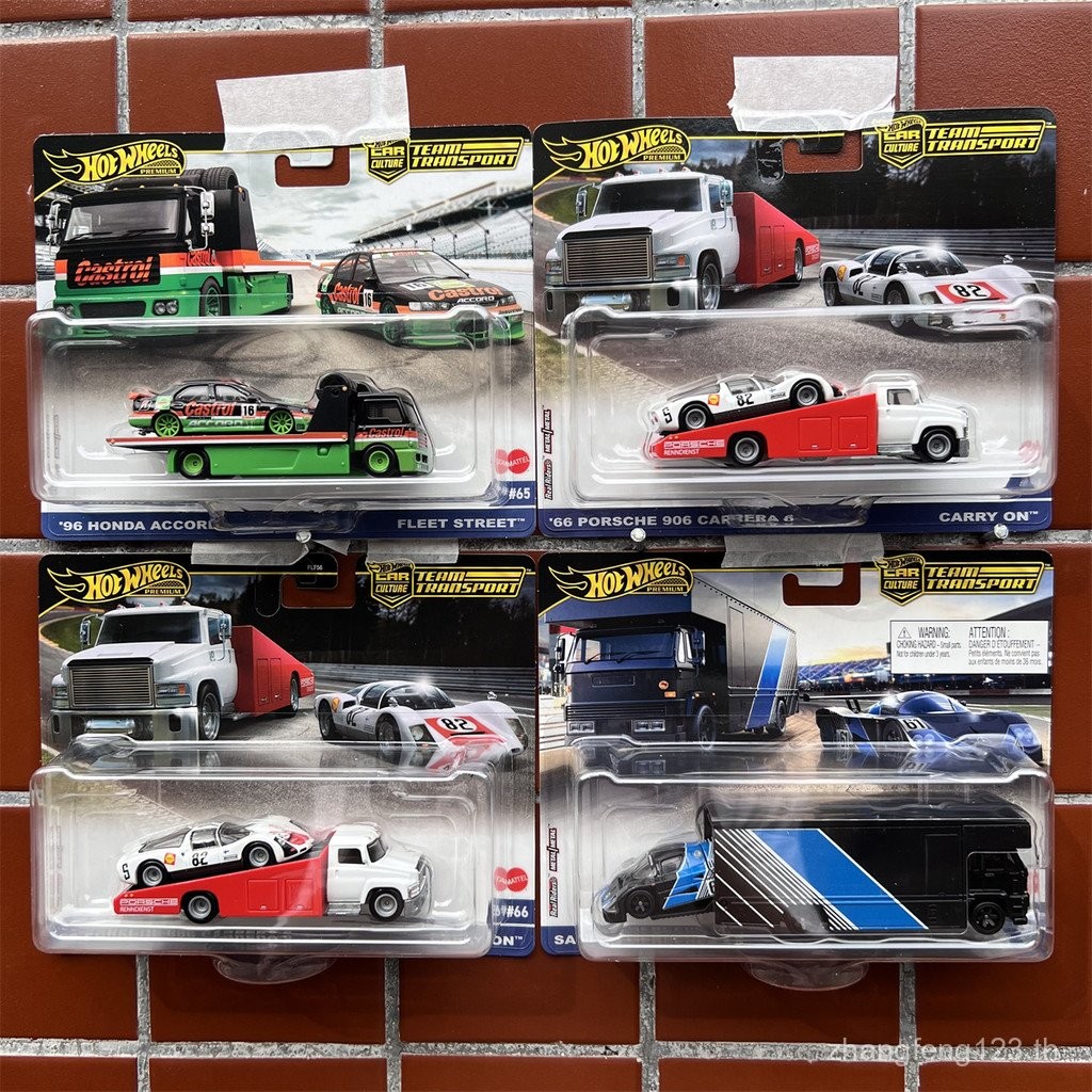 [Spot] Hot Wheels Transport Fleet Honda Accord Mercedes-Benz C9 Trailer Porsche Alloy Car Model Toy 