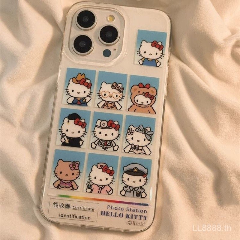 เคสโทรศัพท์มือถือสำหรับ iPhone INS Hello Kitty 15/14/113promax น่ารัก12/11pro รุ่นใหม่7/8PLUS กันกระแทก xsmax/XR เคสป้องกันแบบเต็มรู9d3w