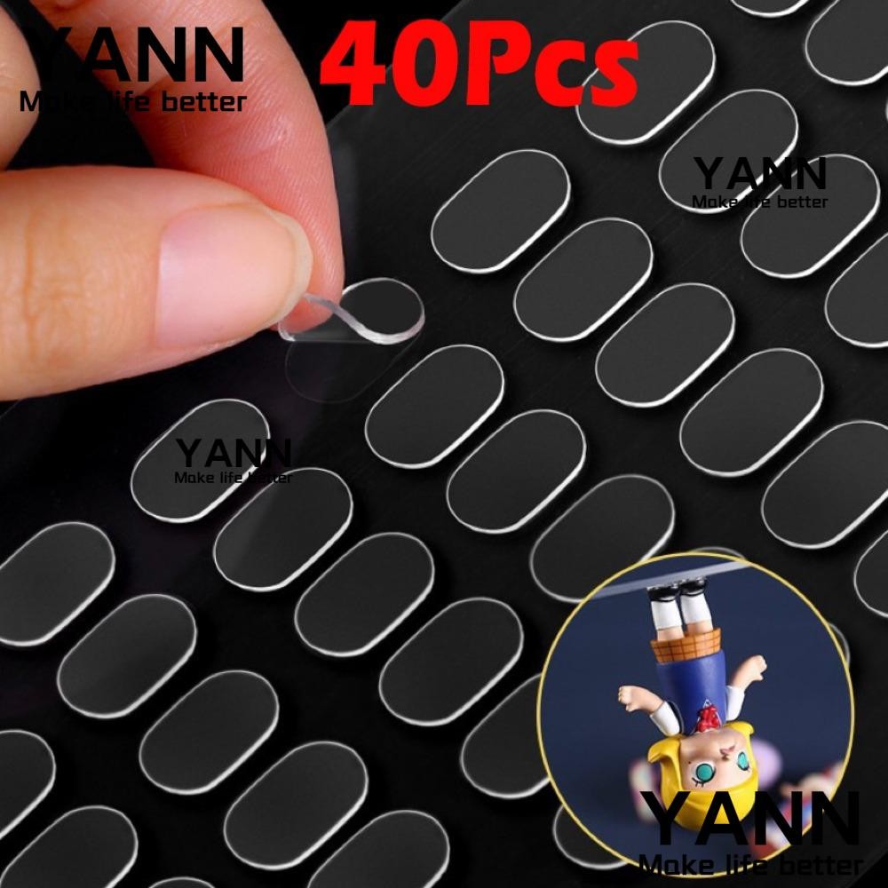 Yann1 40 ชิ้น/เซ็ตกล่องสติกเกอร์เท้า,กล่องเก็บโปร่งใส Popmart Dot กาว, Strong ไม่มีร่องรอยคงที่เทปกาวอะคริลิคใสเทปสองด้าน
