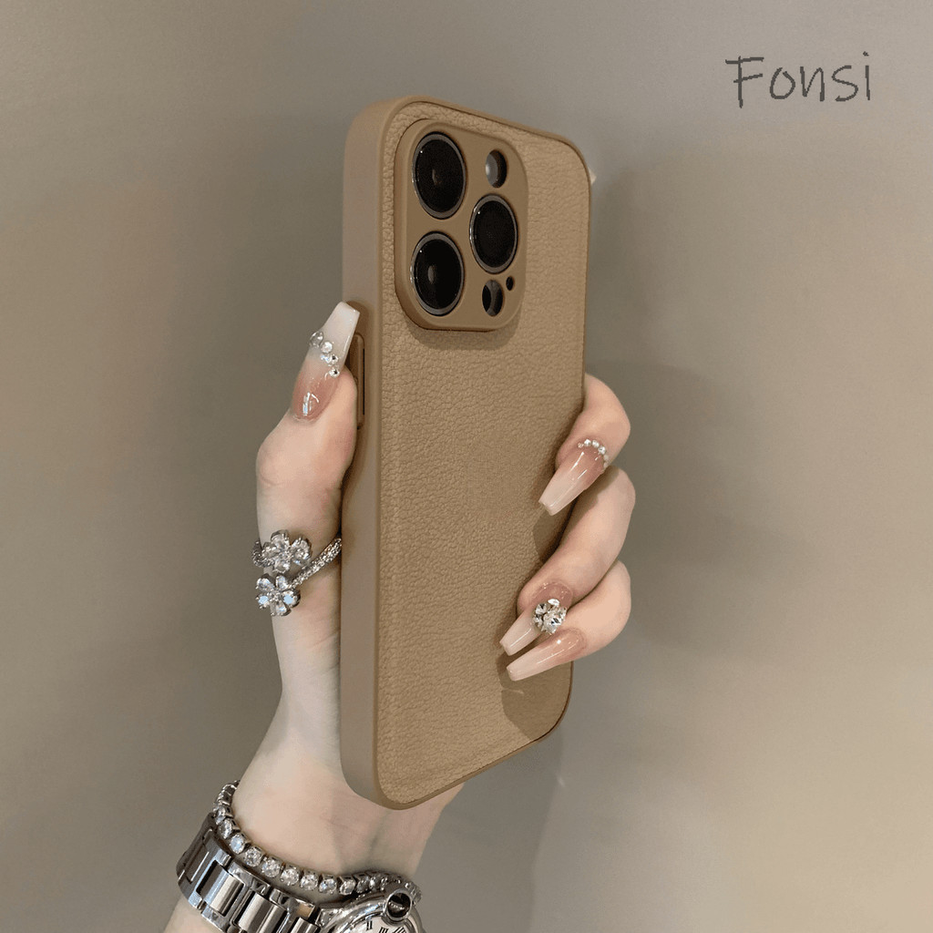 Clemence PU Leatehr 3D ปกหลังกันกระแทกสําหรับ IPhone 16 15 Pro MAX 14 13 12 11 Pro MAX IXS MAX XR XS