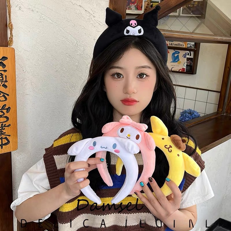 [Magpie] Sanrio การ์ตูนสุดน่ารักล้างหน้าสาว Hairband Plush Wide-Brim ที่คาดผมน่ารัก 2024 เครื่องประดับผมใหม่