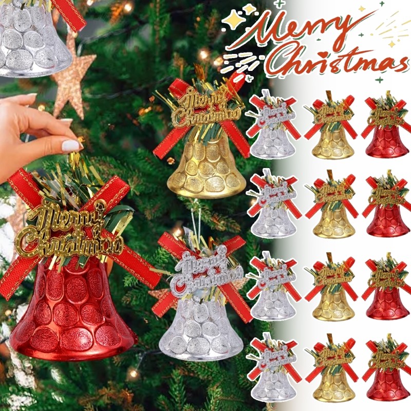 4ชิ้นต้นคริสต์มาสระฆังฮอร์นจี้-diy Xmas Tree Bow Bellเครื่องประดับ-รังผึ้งระฆังจี้-สําหรับMerry Christmas Party-อุปกรณ์ตกแต่งบ้าน-Navidadหัตถกรรมเครื่องประดับ