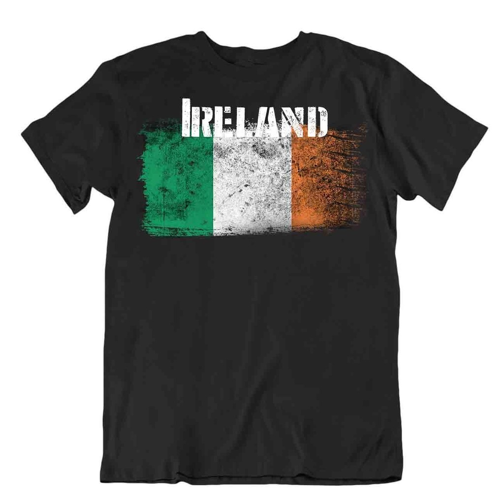 Ireland Flag Tshirt เสื้อยืด Tee Top City Map Island Irish น่าทึ่ง