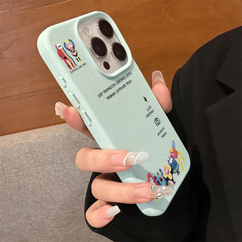ลายหนังลายมอนสเตอร์ขนาดเล็กเหมาะสำหรับ Apple 15PROMAX เคสมือถือหุ้มทั้งเครื่องสำหรับ iphone14 13pro/11ซอฟท์