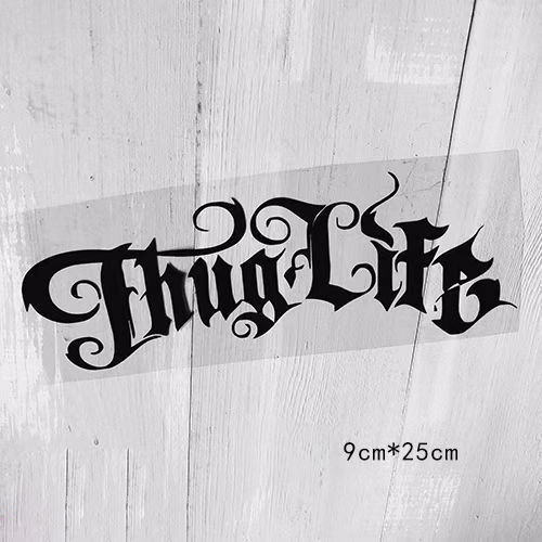 XQ Hollow Car Stickers Thug Life West Coast Bandit Glass Paster Notebook Cover