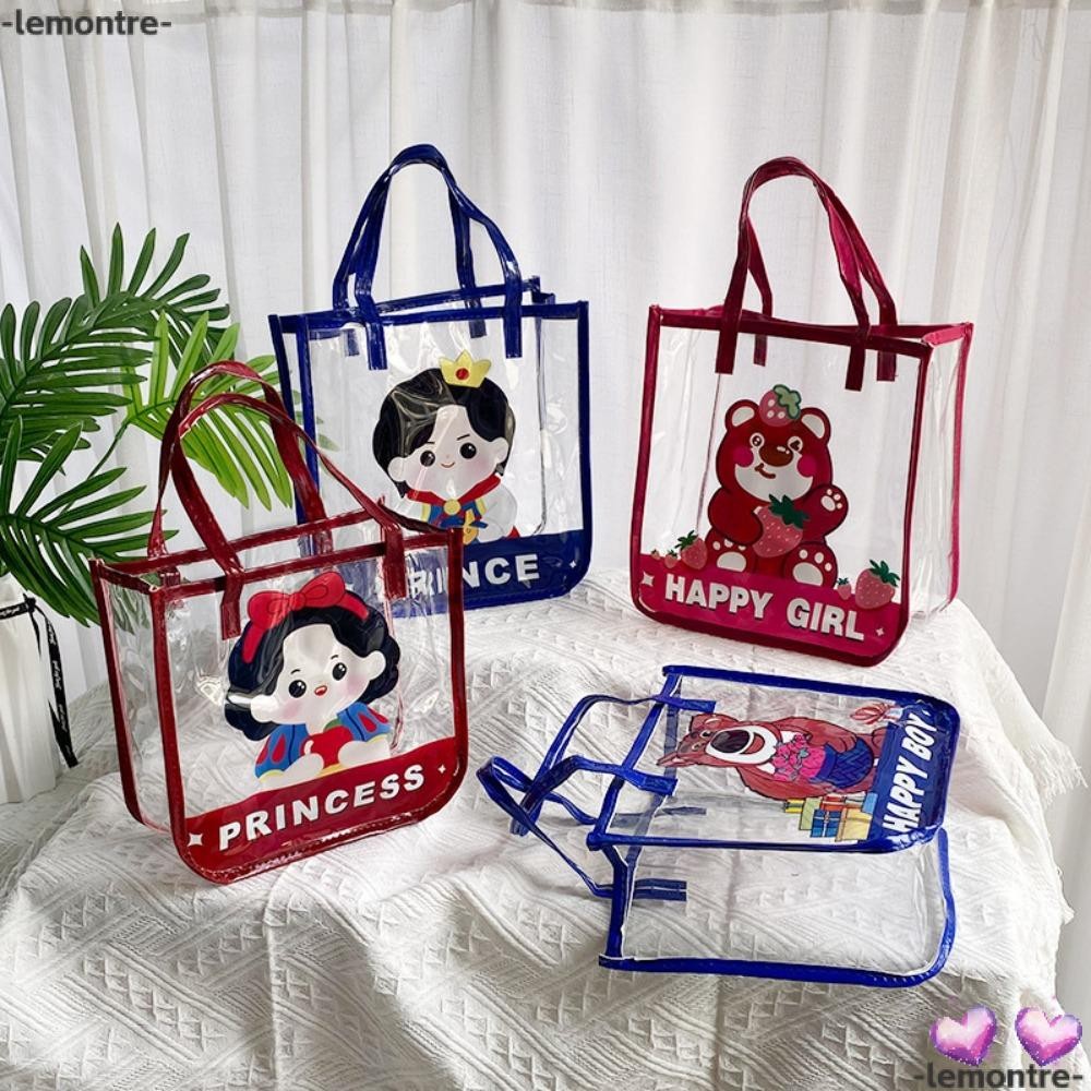 Lemontre Jelly Bag, PVC Princess Prince Handheld Bag, Portable Large Capacity Handheld Waterproof Swimming Bag Students